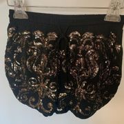 Be Clothing Company Black Short with Gold Accent Sequins