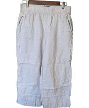 100% Linen Pull On Cropped Pants Size M