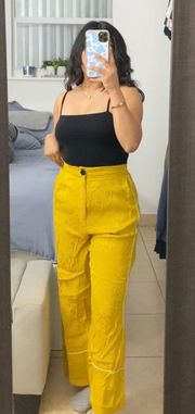 Yellow Wide Leg Pants