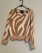 Ashley Stewart Brown & White zebra Sweater 18/20