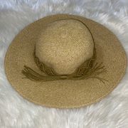 Lord & Taylor Tan Sun Hat With Bow