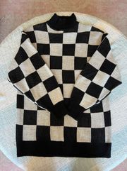 Oversized Checkered Sweater