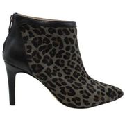 Adrienne Vittadini Nyla calf hair leopard print high heel booties size 7.5