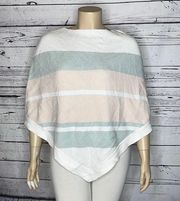 Barefoot Dreams NWT O/S One Size Stripe Cozychic Ultra Lite Ocean Breeze Poncho