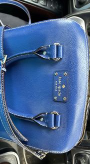 Kate Spade Alessa Wellesley Leather Satchel Holiday Blue Limited Edition Handbag