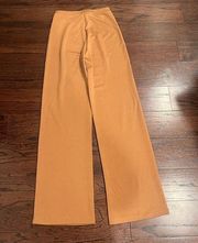 SBETRO Women’s Tan Stretchy High Waist Wide Leg Pants Size S