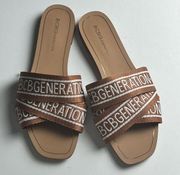 BCBGeneration Krista Women’s Cognac and White Sandals Size 8