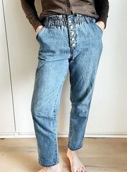 Forever 21 Paperbag Denim jeans Size 8 High Waisted Tapered Trending