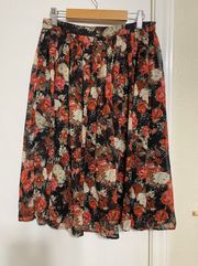 Knee-Length Floral Skirt