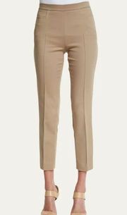 Akris Punto Pants Franca Mid-Rise Crop Pants Light Brown (Khaki/Tan) Sz 12 NWT