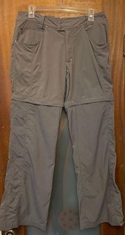 Eastern Mountain Sports Convertible Pants Grey Shorts 100% Nylon Adventure -8