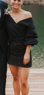 Black Ruffle Sleeve Dress