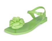 Jeffrey Campbell Jelly Sandals Womens Size 8 FLEURISSE Green Open Toe Floral