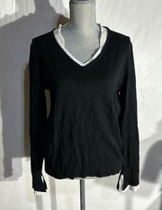 Vila Milano Black V-Neck Sweater - Size XL