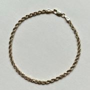 14K Real Gold Rope chain Bracelet | Birthday gift | Woman Bracelet | men's bracelets | women's bracelet | Gold Rope  Bracelet |