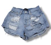 Minkpink Shorts Size Small W26"xL2.5" Destroyed Distressed Denim Shorts Cut Offs