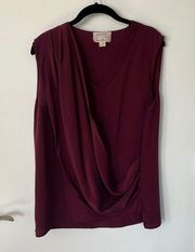 Nicole Miller Artelier Burgundy Silk Top - size M