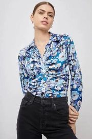 Rails Women's Tops Rails Lisa Floral Ruched Button-Up Blouse XL (b13)