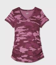 ISABEL MATERNITY | Purple Camo V-neck T-shirt