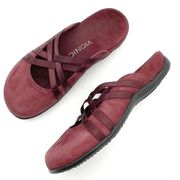 Vionic Rest Claire Slip On Mule Wine Burgundy Comfort Orthopedic Shoe Size 6