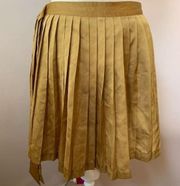 Gap Mustard Gold Metallic Pleated Skirt