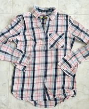 Prince & Fox Pink Multicolored Flannel Long Sleeve Women XS (Extra Small)