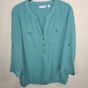 New York & Company Band collar Shirt