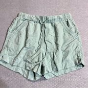 Briggs Mint Green Linen Blend Pull On Shorts Size Small EUC