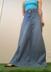 Vintage y2k  plus denim maxi skirt with a slit