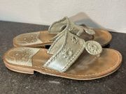 Jack Rogers Palm Beach Playground Shoes US 8 M Silver Thong Sandals