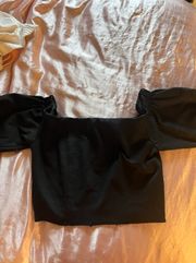 Top Shop Black Crop Shirt