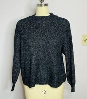 Mock Turtleneck Sweater- Glitter Thread