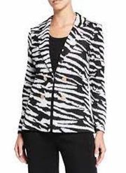 MISOOK SWEATER JACKET WITH ZEBRA BLACK AND WHITE COLOR SZ L