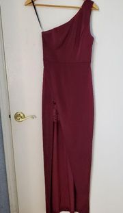 NBD One Shoulder Burgundy Dress Size xs