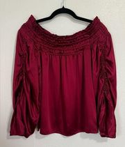 NWT Parker Off The Shoulder Silk Long Sleeve Top Sixe XS