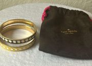 Kate Spade: A shiny light: yellow & blue gold tone bracelets- lot of 2- marks