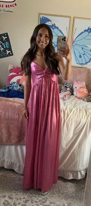 Pink Metallic Maxi Dress