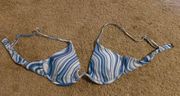 Blue And White Striped Swim top 