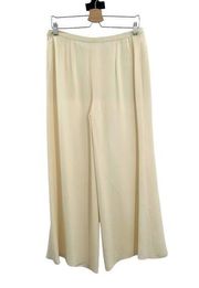 Valentino Vintage Ivory Cream Wide Leg Trouser Pants Size US 12