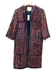 NWT Anthropologie ett:twa Black Rainbow Tweed Berwyn Jacket Topper Size Small