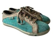 Keen Arcata Canvas Sneakers Women's 8 Turquoise Gray Lace Up