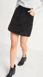 High-Waisted Velvet Skirt for Women, Black Velvet Skirt, Size 6