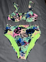 Tropical Print Bikini Set