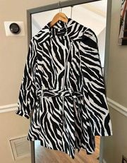 BLACK RIVERT Zebra Trench Coat Size XS