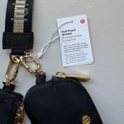 dual wristlet pouch black NWT