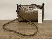 NWT Calvin Klein taupe monogram crossbody bag