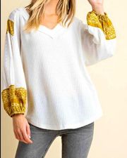 | Oversized Waffle Knit Boho Top