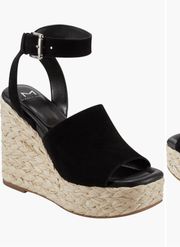 Black Platform Wedge Sandal