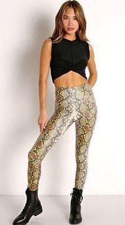 Faux Leather Legging in Neon Snake NWT