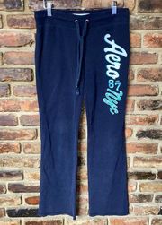 Aeropostale Navy Blue Embroidered Track Lounge Sweatpants Women's Size Small